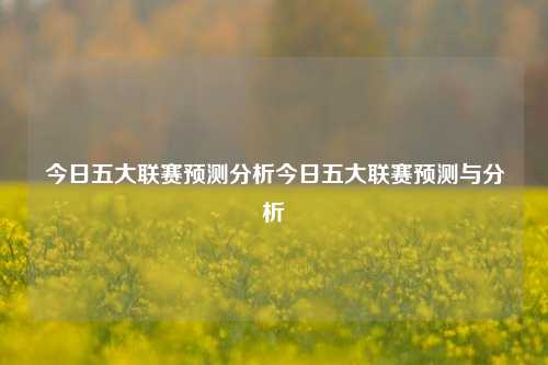 今日五大联赛预测分析今日五大联赛预测与分析