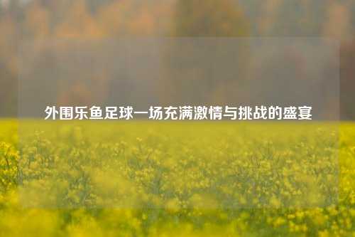 外围乐鱼足球一场充满激情与挑战的盛宴