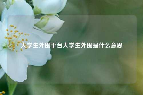 大学生外围平台大学生外围是什么意思