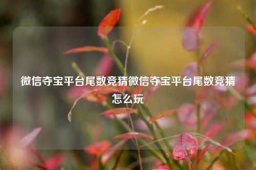 微信夺宝平台尾数竞猜微信夺宝平台尾数竞猜怎么玩