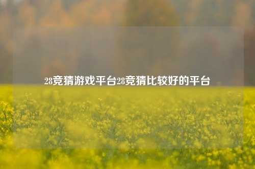 28竞猜游戏平台28竞猜比较好的平台