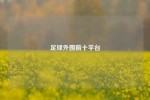 足球外围前十平台