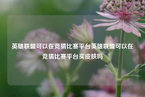 英雄联盟可以在竞猜比赛平台英雄联盟可以在竞猜比赛平台买皮肤吗