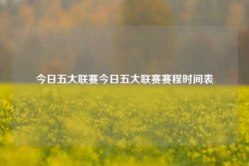 今日五大联赛今日五大联赛赛程时间表