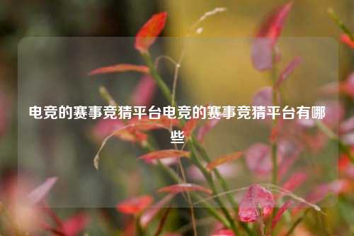 电竞的赛事竞猜平台电竞的赛事竞猜平台有哪些
