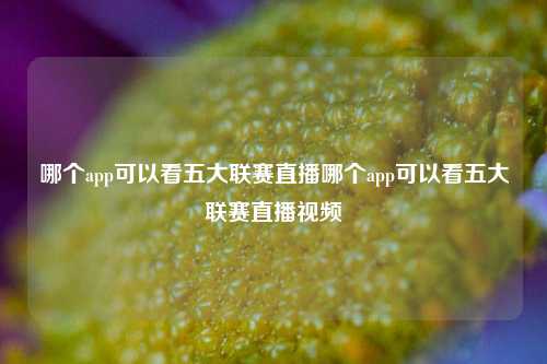 哪个app可以看五大联赛直播哪个app可以看五大联赛直播视频