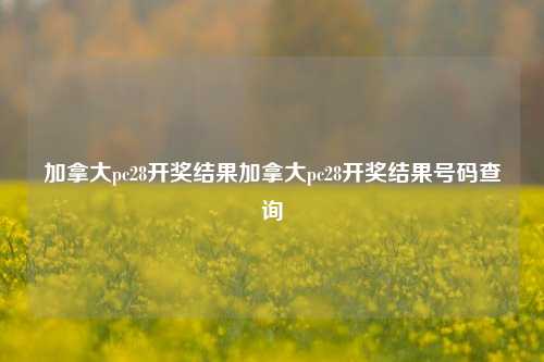 加拿大pc28开奖结果加拿大pc28开奖结果号码查询